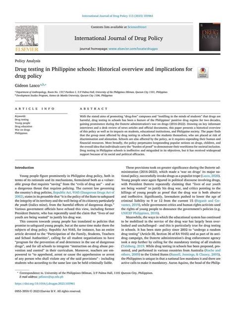 validity of drug test in the philippines|Drug testing in Philippine schools: Historical overview and .